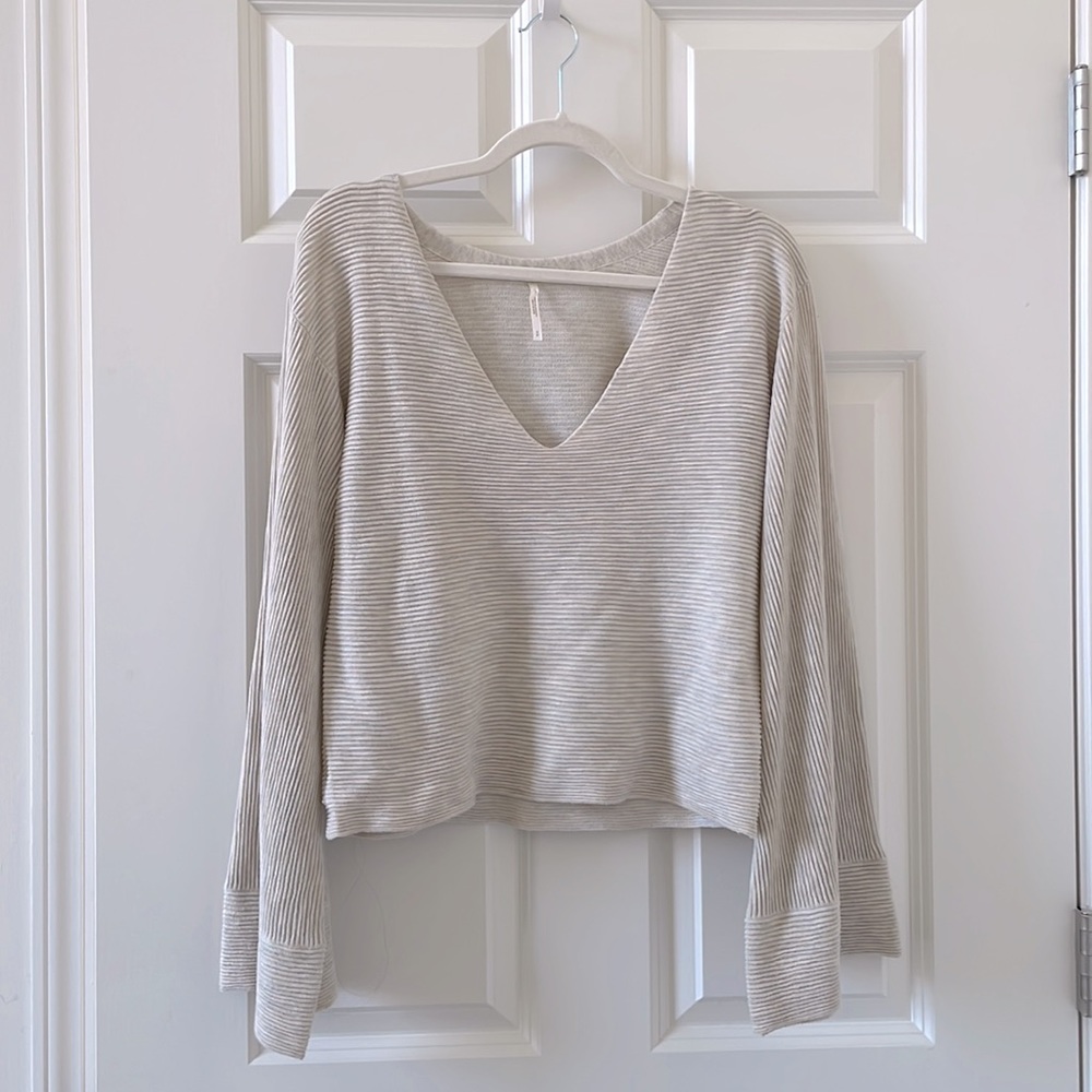 Free People Cream Wool Blend Sweater Boho Style